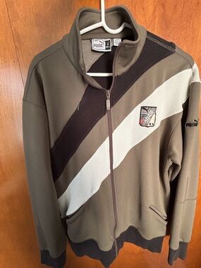 Puma Beige and Dark Brown Zip-Up Jacket